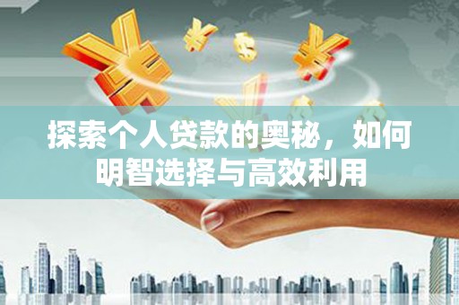 仑背探索个人贷款的奥秘，如何明智选择与高效利用