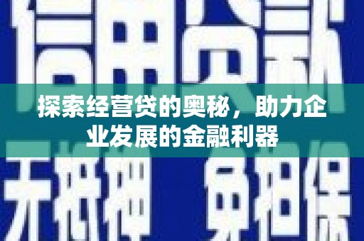 仑背探索经营贷的奥秘，助力企业发展的金融利器