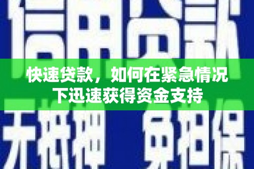 仑背快速贷款，如何在紧急情况下迅速获得资金支持