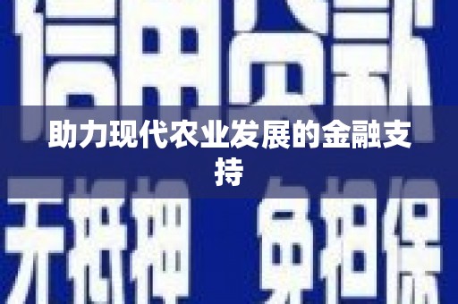 仑背助力现代农业发展的金融支持